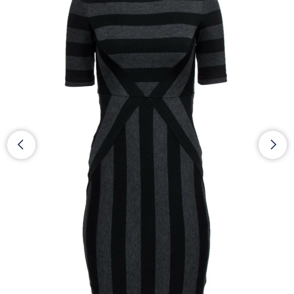 Maeve black and gray striped dress